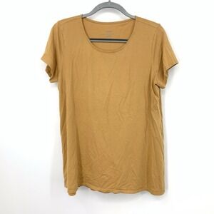 Purejill J Jill Women Size Medium Shirt Short Sleeve Yellow Ellipitical Tee Top